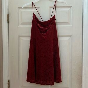 rewind red rose dress